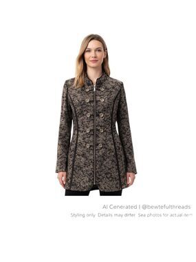 Yest Military Style Zip Front Jacket Utility Avant-Garde Coat EU 36 US 4